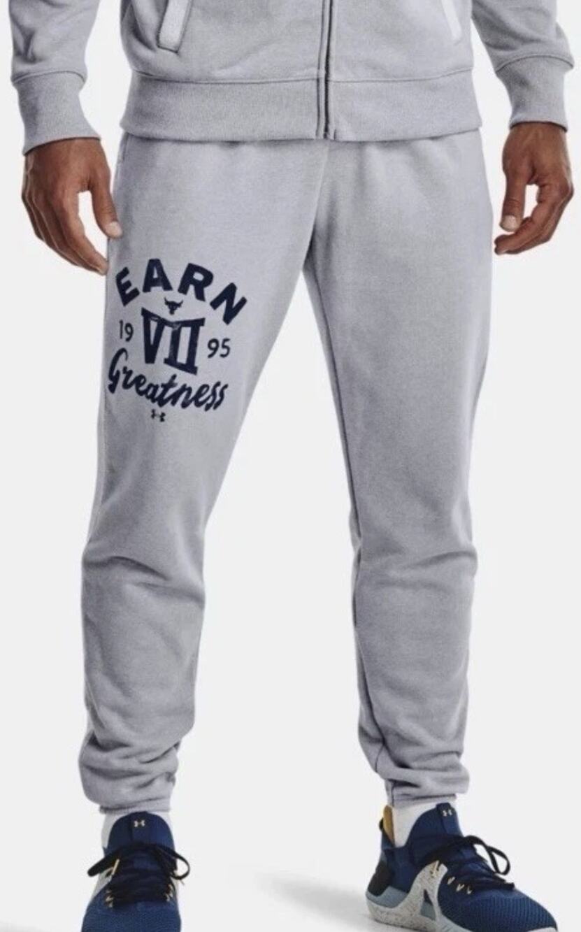 The ROCK Under Armour Heavyweight Sweat Jogger Pants Mens XL New Fast Shipping